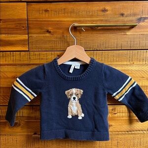 Janie & Jack Navy Sweater with Dog Design 🐶